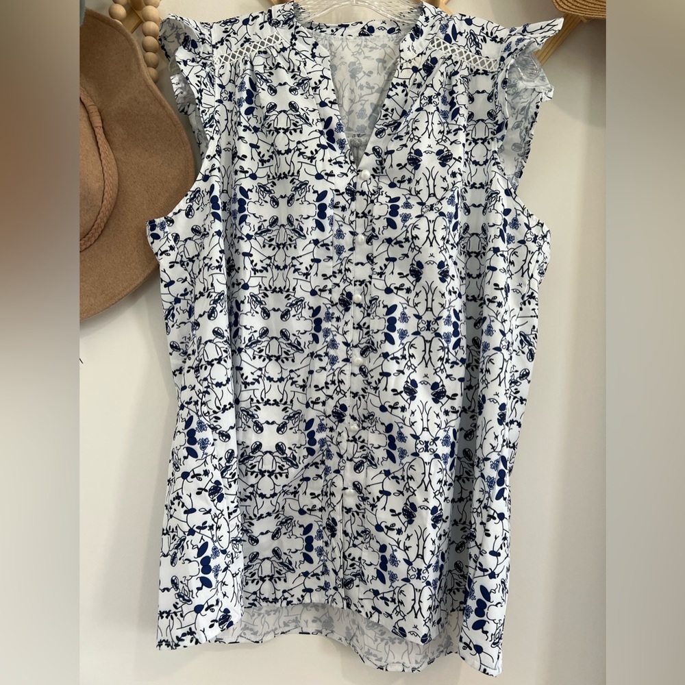 Summer Casual Ruffle Sleeveless Blouse